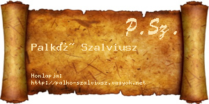 Palkó Szalviusz névjegykártya
